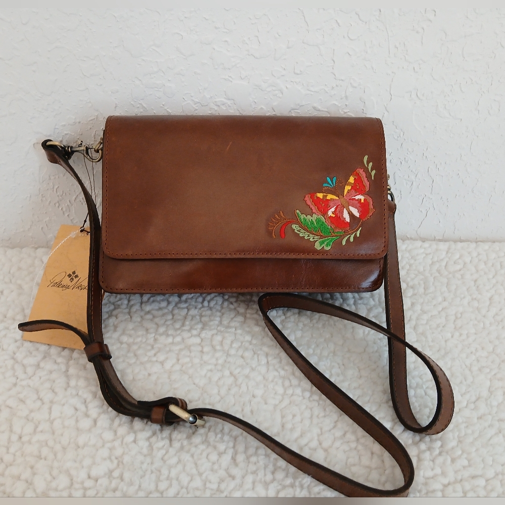 Patricia Nash Annecy Butterfly Embroidered   Crossbody NWT